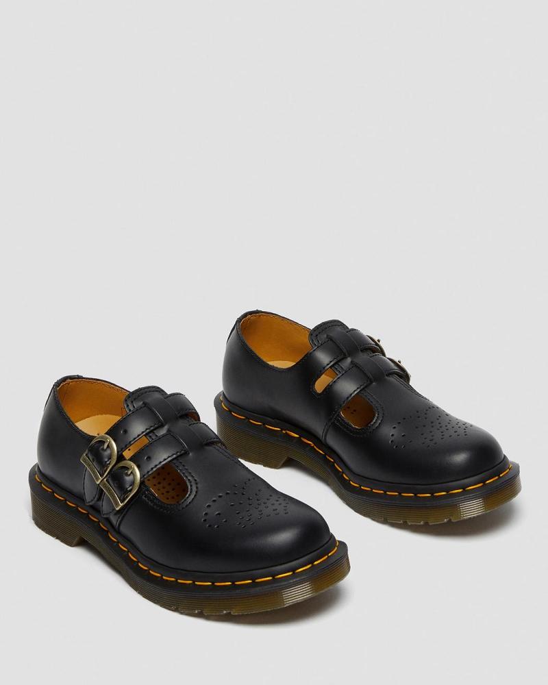 Dr Martens 8065 Smooth Læder Mary Jane Sko Dame Sort | DK 334JPQ